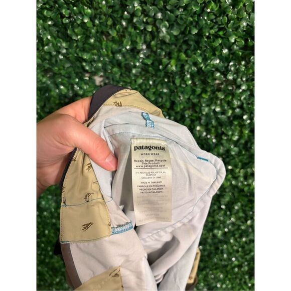 Patagonia Stretch Planing Board Shorts Size 31 Striped Swim Trunks - Picture 4 of 5